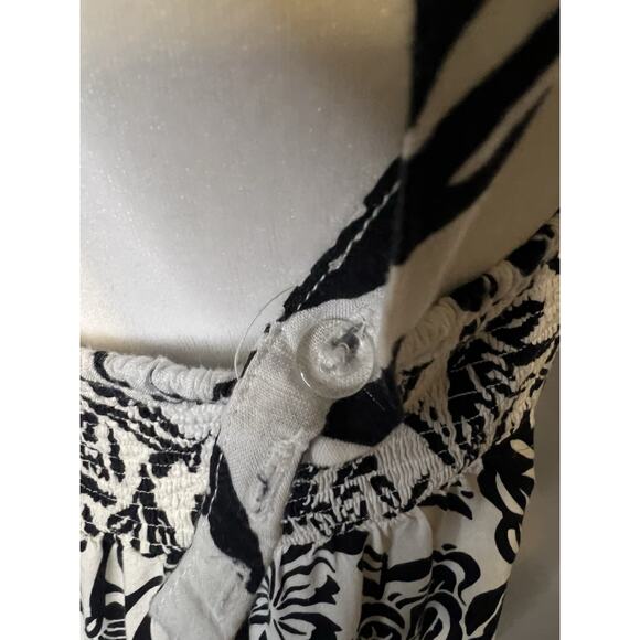 Knox Rose Women's Wide Strap Sleeveless A-Line Dress Black Floral Size Medium - Picture 4 of 7